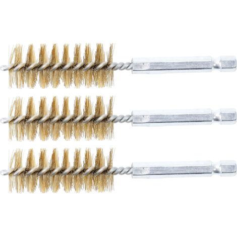 BGS  cepillo  de  latón  19  mm  accionamiento  hexágono  exterior  6,3  mm  (1/4")  3  pzs.  -  3078-19-M