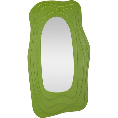 Specchio da parete Dafne verde con sagoma ondulata 98x172 cm