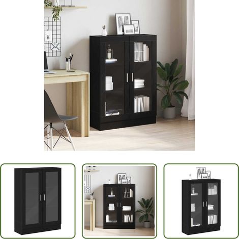 vidaXL Bois d'ingénierie - Bibliothèque chêne noir 82,5x30,5x115 cm bois d'ingénierie (1/5)