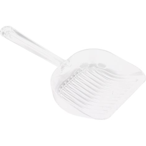 Pelle à litière pour chat en ABS avec espacement de 5 mm, design filtrant, poignée ergonomique et style cristal transparent. (1/5)