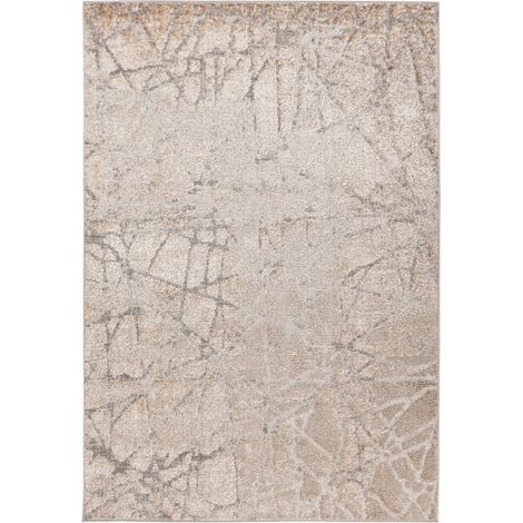 Tapis intérieur moderne argent beige antidérapant - 150 x 80 cm (1/5)