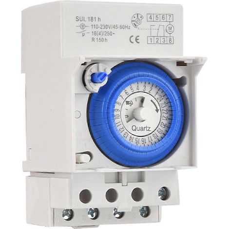 Minuterie mécanique analogique programmable sur rail DIN SUL181h (1/5)
