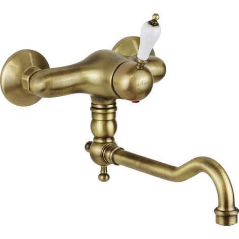 Miscelatore lavello cucina a parete modello retrò in colore bronzo NICE 600032BB Bronzo (1/2)