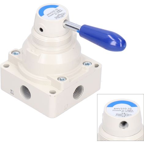 Soupape à levier rotatif pneumatique 3 positions 4 voies pour contrôle de débit 4HV310-10 (1/5)