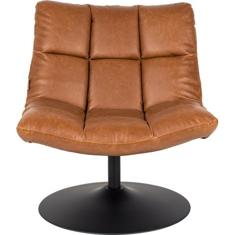 Fauteuil lounge 66x81x78 cm en PU camel- CHAIRBAR (1/5)