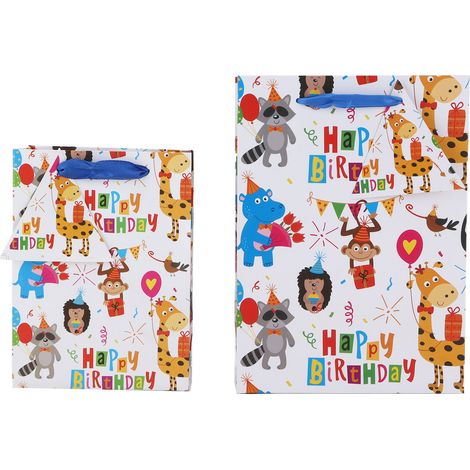 Sac cadeau 2 pièces, écologique en pulpe de bois, réutilisable, fond renforcé épais, pochette surprise robuste (1/5)