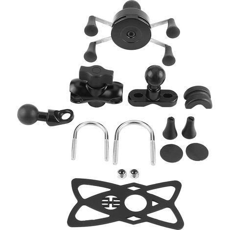 Support téléphone moto 360° rotatif, base en aluminium pour guidon, porte-smartphone réglable (1/5)