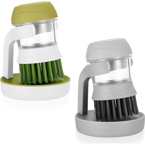 Lot de 2 Brosse à Vaisselle avec Distributeur de Liquide, Brosse Vaisselle , Brosse de Cuisine, Brosse de Nettoyage pour Nettoyer Vaisselle (1/5)
