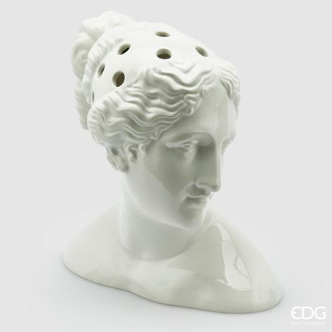 EDG Enzo De Gasperi Vaso Testa Paolina 34x23 Cm H 36 Cm White – Vaso Decorativo Design Artistico Elegante