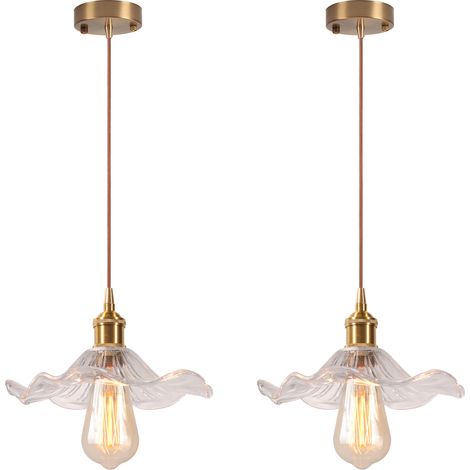 2PCS Lámpara De Techo Interior Vintage,Lámpara Colgante De Vidrio, Plafones Retro, Lámpara Colgante Moderna Para Pasillo, Dormitorio