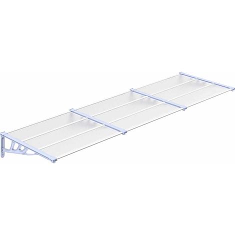 Maison Exclusive - Tettoia per Porta Grigio e Trasparente 297,5x90cm Policarbonato
