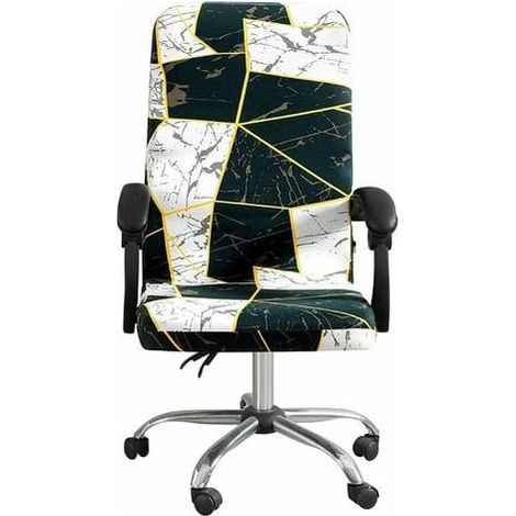 Funda elástica extraíble para silla de oficina, estilo simple, con patrón geométrico, para sillón de oficina, protector elástico para silla de computadora (M) (1/5)