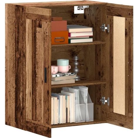 Meuble de Rangement Mural en Bois d'Ingénierie, Style Vintage, 69.5 x 34 x 90 cm (1/5)