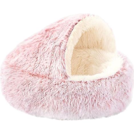 Nido accogliente per gatti - cesta per gatti - cuccia per gatti - casetta per gatti - tana per gattini - 50 x 50 cm - rosa - Antivento e caldo - Peluche (1/4)