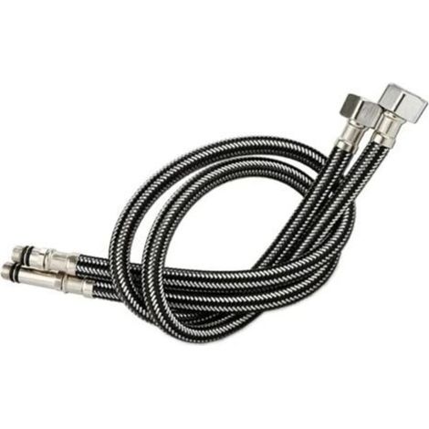 Tuyau d'arrivée d'eau pour robinet - fil d'acier de 60 cm, un jeu de 2 tuyaux tressés en nylon et acier inoxydable G1/2 pouce (1/5)