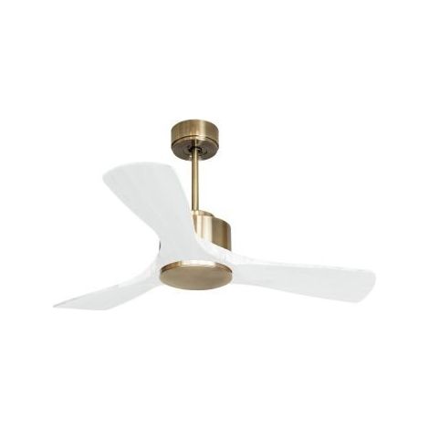 Modulo de KlassFan - Super destratificateur et ventilateur DC 106 cm Laiton pales bois blanc sans Lumière  15 à 20 m²