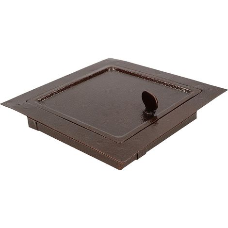 KOTARBAU Porte de cheminée - 140 x 140 mm - Cuivre vieilli - Porte de four avec bouclier thermique à ouvrir avec vis ou pièce de monnaie (1/5)