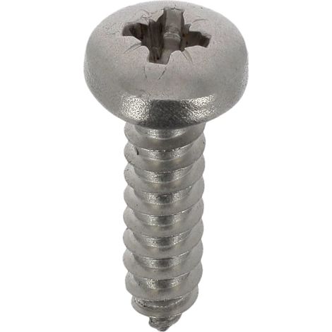 Vis à Tôle - Tête Cylindrique Bombée Pozidrive - Inox - Standard DIN 7981 - Fixation Carrosserie - Réf. 7105 - Sachet de 15 (1/4)