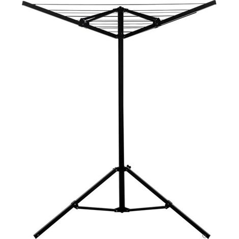 Travellife Tendedero giratorio negro mate de aluminio 15m
