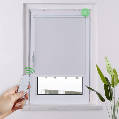 Volet roulant ,Stores Enrouleur Occultant Électriques M100, Store Occultant avec Moteur & Télécommande, avec ou sans Perçage, Store de Protection Solaire pour Fenêtres, 70l x 190L cm
