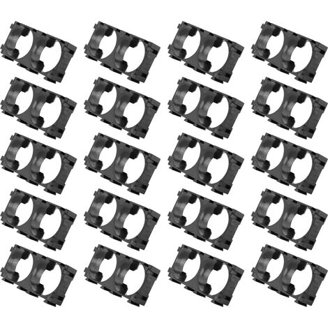 20 portabatterie doppi al litio 18650 per pacchi batteria fai da te, colore nero
