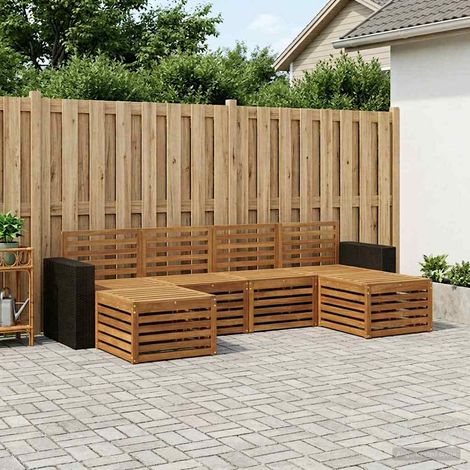 vidaXL Sofagarnituren 6 pcs Natur Massivholz Akazie (1/5)