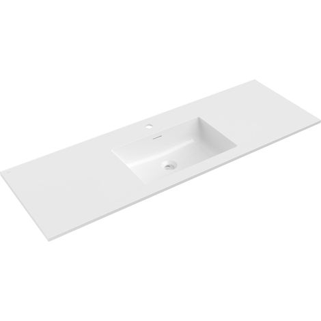 Mexen Otis lavabo empotrado en encimera 141 x 46,5 cm, blanco brillante - 25181400 (1/3)