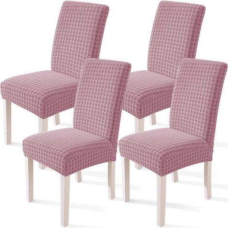 Stuhlhussen 4er Set, Stretch, abnehmbar, rosa, für Esszimmerstühle (1/5)
