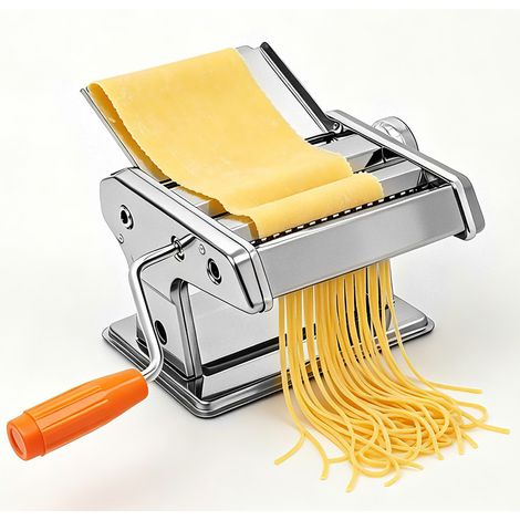Nudelmaschine Manuell fuer Spaghetti, Fettuccini, Lasagne, Nudelhersteller mit 8 Einstellbaren Staerkeeinstellungen und 2 Schneidern (1/5)
