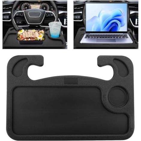 Plateau pour ordinateur portable de voiture, Tableau de bureau multifonctionnel double face pour volant de voiture, Tableau de volant pour repas, Support portable pour ordinateur portable (1/5)