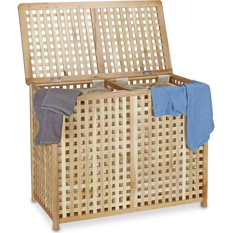 Cesta para la ropa duo nogal