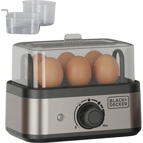 Black Decker Cuociunova Elettrico 400W 6 Uova 3 Livelli Di Cottura Con Spegnimento Automatico BXKS4800E (1/5)