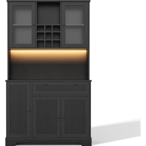 CAIziMeubles de cuisine, vitrine avec portes, 180 × 105 × 40 cm