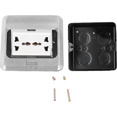 Bodensteckdose aus Aluminiumlegierung, 6 integrierte Dämpfungslöcher, elektrische Bodensteckdose, 13 A Wechselstrom, 250 V (1/5)