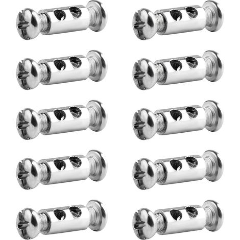 10 Stück Clips für Drahtkabel 1 bis 2 mm im Durchmesser mit geformter Schraubkappe, Stahlkabelklemme, Kabelhülse, Seilklemme, Drahtklemmen – Aluminium, verstellbar (1/5)