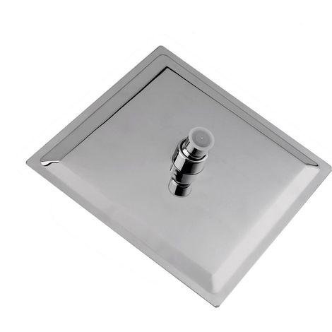 Pommeau de douche effet pluie chromé 8" en acier inoxydable, à fixer au plafond (1 pièce). (1/4)