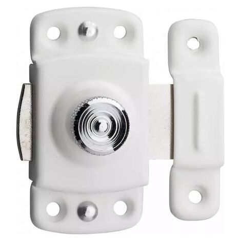Verrou pour porte de meuble 30 mm laqué blanc (1/2)