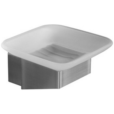 Portasapone bagno in acciaio satinato e vetro installazione sospesa  NUEVO-S kamalu