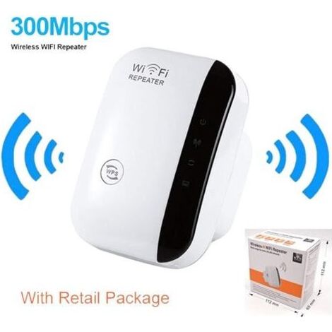 Booster WiFi, Prolongateur De Portée WiFi sans Fil avec Port Ethernet Et WPS Prise en Charge du Mode WiFi RP/AP Récepteur WiFi Compatible pour Le Routeur,Blanc