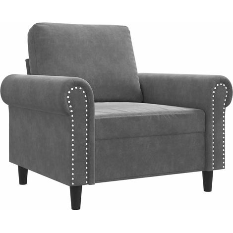 Fauteuil relax  Fauteuil Gris foncé 60 cm Velours (1/5)