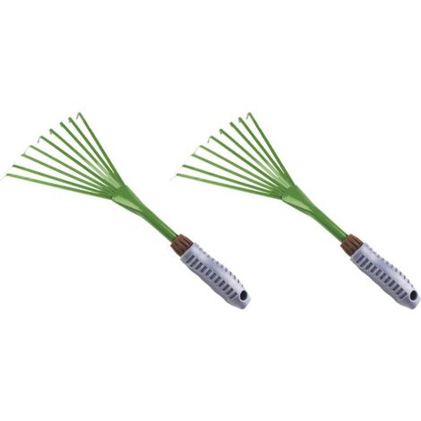 2 Pièces en Métal pour La Pelouse Rateau Rateau Rétractable Jardin Feuille De Scoops Main Rateaux pour Ratisser Les Feuilles du Jardinage Fournitures à L'arrière (1/5)