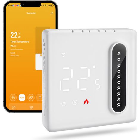 Thermostat intelligent WiFi pour chauffage au sol – Précision ±0.5℃ – Programmation 7 jours – Contrôle APP – Protection anti-gel/surchauffe (1/5)