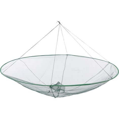Épuisette de pêche circulaire pliable et rétractable de 150 cm en nylon haute résistance, cage flottante à crevettes (1/5)