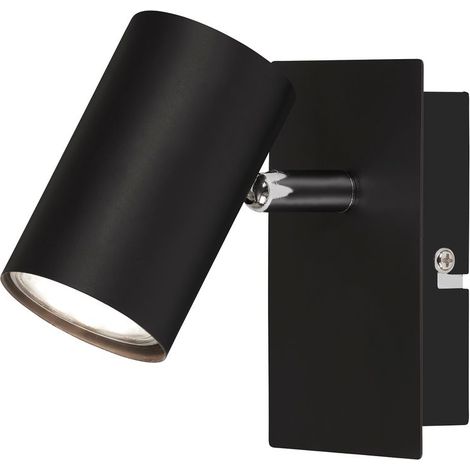 Wandleuchte, Wandlampe schwenkbar, Deckenspot GU10 Fassung, max. 40 Watt, Deckenlampe, Deckenleuchte 120x80x123mm (LxBxH), schwarz