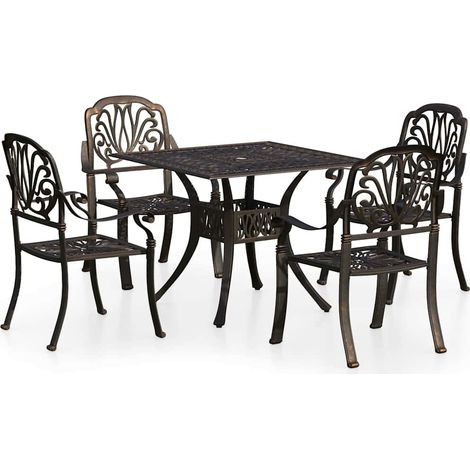 Maison Exclusive - 5-tlg. Bistro-Set Aluminiumguss Bronzen (1/5)