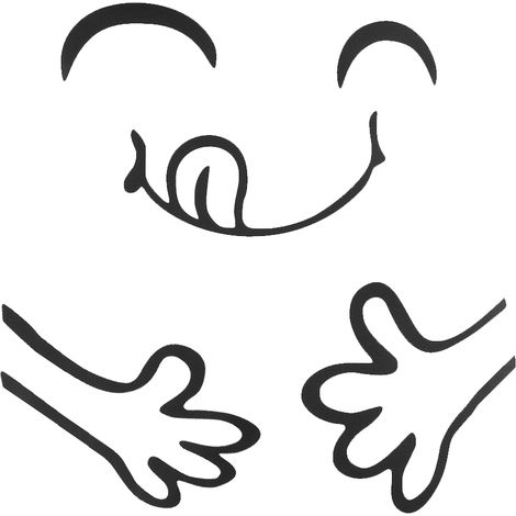1 Autocollant visage souriant, décoration murale PVC, pour chambre salon cuisine (1/5)