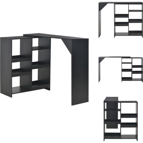Table de bar avec tablette amovible Noir 138x39x110 cm - Table De Bar - Table Haute - Table Extensible - Meuble De Salon - Mobilier Tendance (1/5)