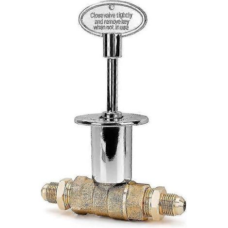 Kit de vanne d'arrêt de gaz à quart de tour droite 1/2 pouce pour foyers extérieurs, bride chromée de 3 pouces (1/5)