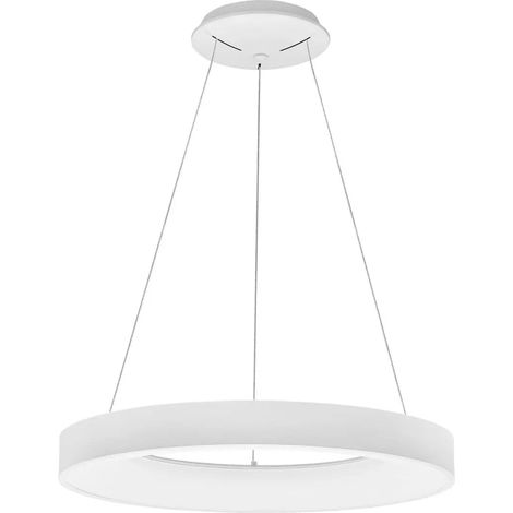 [NEUWERTIG] B-Ware Nova Luce Pendelleuchte Hängeleuchte Led Weiß Rando Thin Warmweiß Dimmbar 60 Cm