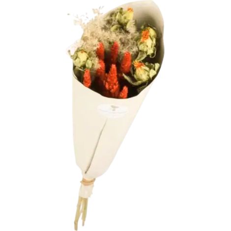 Bouquet de fleurs séchées Dinky orange 50 cm